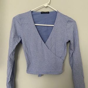 Brandy Melville floral wrap shirt